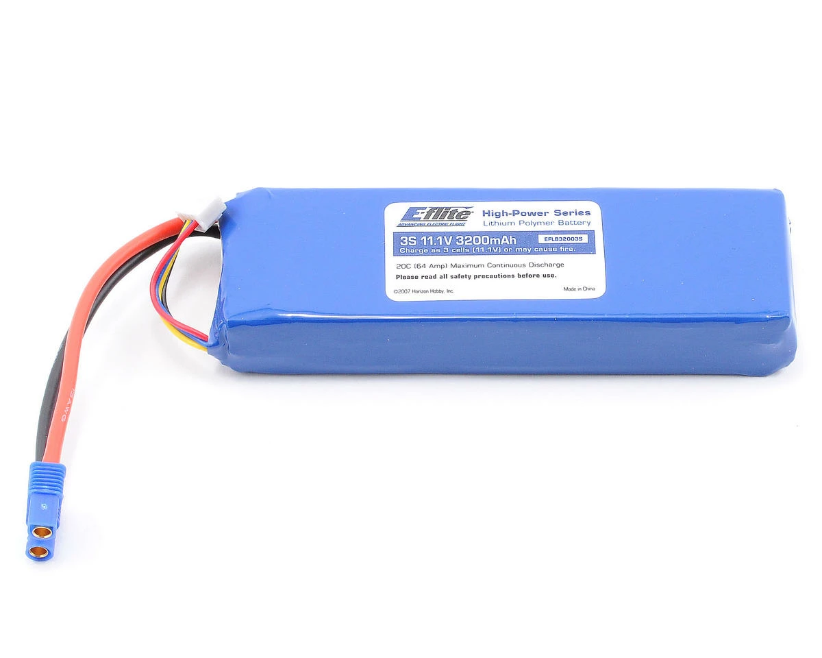 E-flite 3S LiPo Battery 20C (11.1V/3200mAh) w/EC3 Connector 1 E-flite 3S LiPo Battery 20C (11.1V/3200mAh) w/EC3 Connector