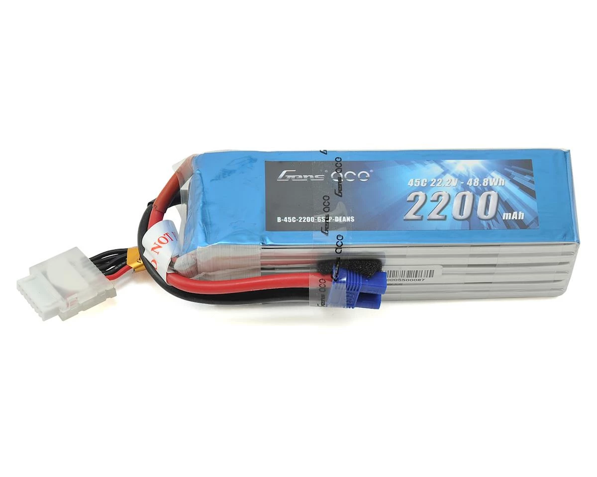 Gens Ace 6s LiPo Battery 45C (22.2V/2200mAh) w/EC3 Connector 1 Gens Ace 6s LiPo Battery 45C (22.2V/2200mAh) w/EC3 Connector