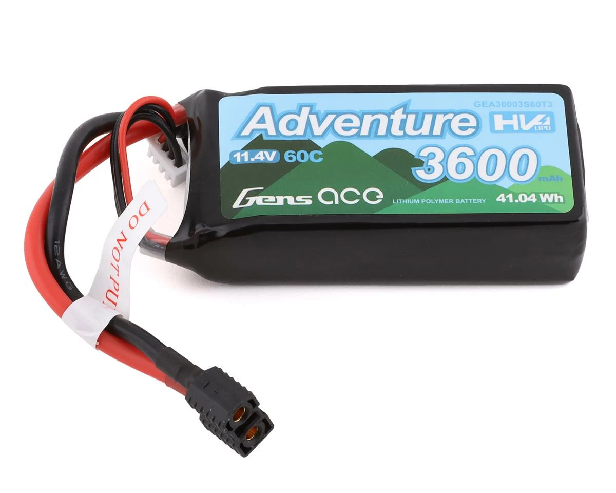 Gens Ace Adventure 3s LiHv Battery Pack 60C (11.4V/3600mAh) w/Universal Connector 1 Gens Ace Adventure 3s LiHv Battery Pack 60C (11.4V/3600mAh) w/Universal Connector