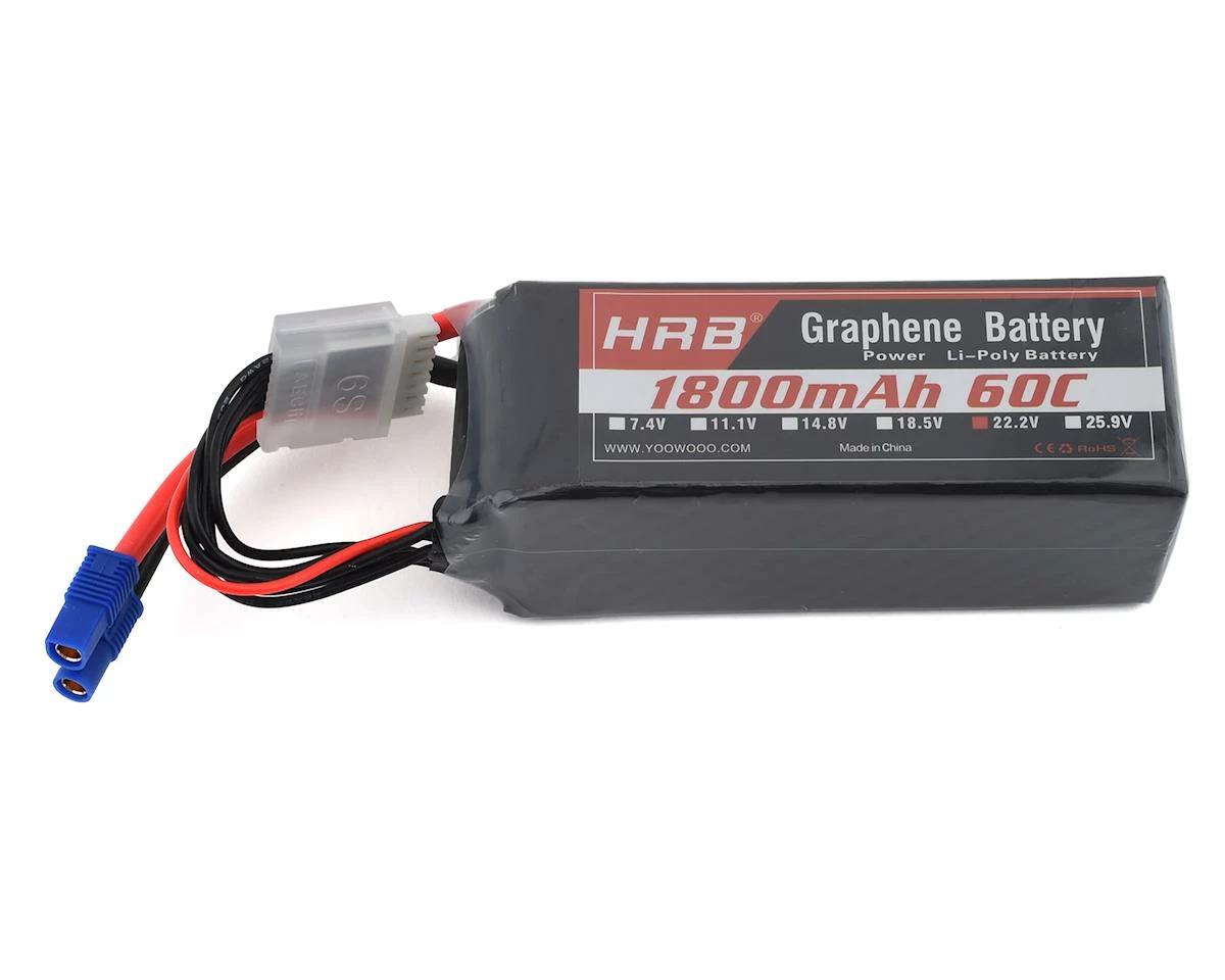 HRB 6S 60C Graphene LiPo Battery (22.2V/1800mAh) w/EC-3 Connector 1 HRB 6S 60C Graphene LiPo Battery (22.2V/1800mAh) w/EC-3 Connector
