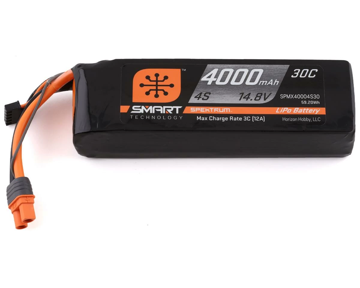 Spektrum RC 4S Smart LiPo Battery Pack w/IC3 Connector (14.8V/4000mAh) 1 Spektrum RC 4S Smart LiPo Battery Pack w/IC3 Connector (14.8V/4000mAh)